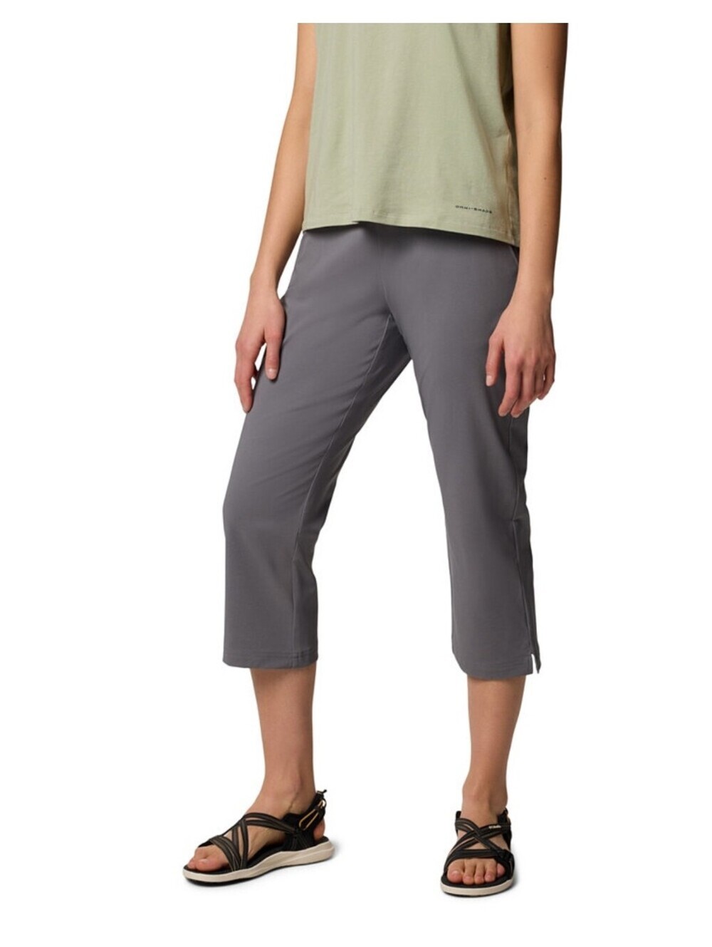 Columbia Active Fit Capri Pants Women's Medium City Grey Omni-Shade Stretch Crop